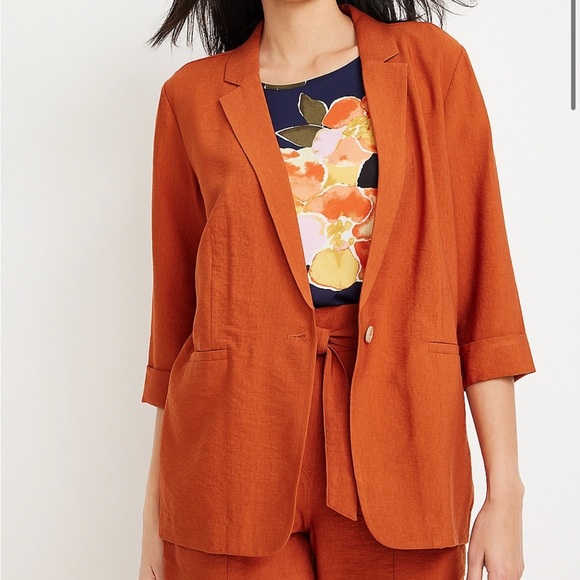 Maurices Orange Blazer Lightweight Suit Jacket - Picture 1 of 5
